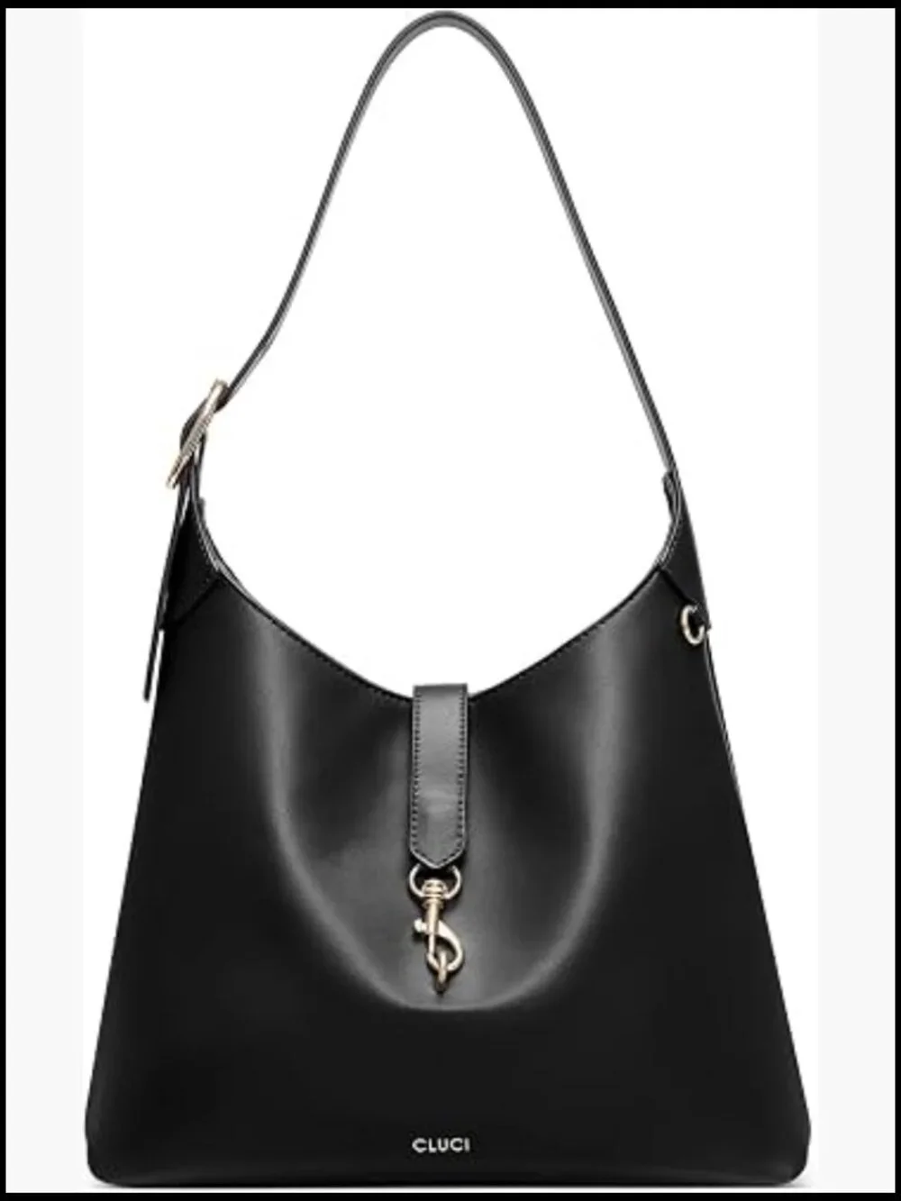 Slouchy Vegan Leather Hobo Shoulder Bag Magnetic Snap Closure Spacious